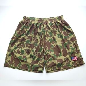 GORUCK American Training Shorts Camo Brown Green XL Gym 7" Inseam Liner Running